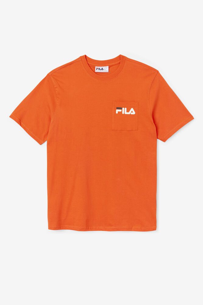 Fila Curtis Pocket Orange T-Shirt Mens - NZ 64901-CQDU